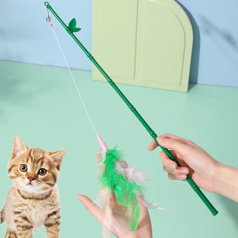 Cat Feather Teaser Wand with Bell