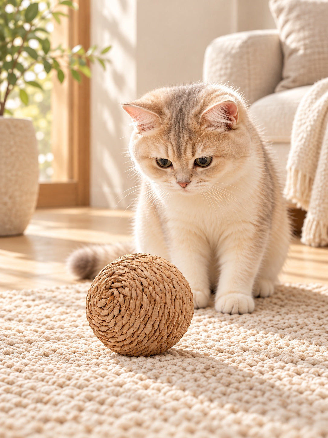 Coffee colored rope ball